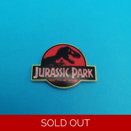 Jurassic Park full logo pin badge